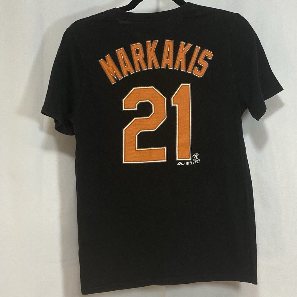 Baltimore Orioles‎ MLB Majestic Youth Large 14/16 Black T-Shirt #21 Markakis O’s